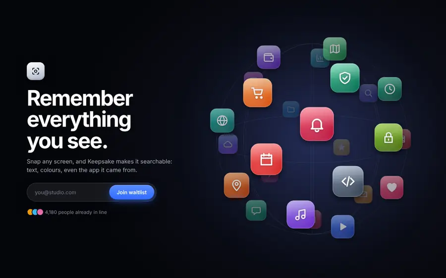Floating app-icon cloud hero, Animated heroes