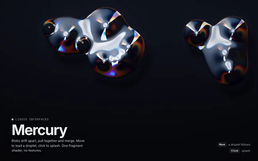 Liquid mercury metaballs, Liquid & metal