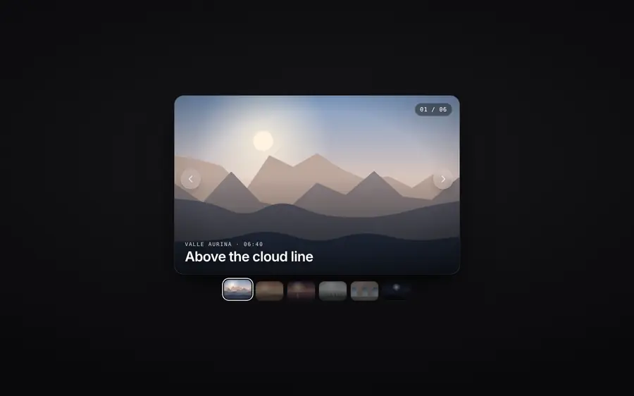 Thumbnail carousel with swipe + autoplay, Galleries & 3D