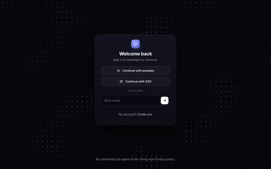 Sign-in flow: email, code, success, Sign ins & widgets