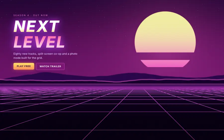 Synthwave sun + neon grid, Backgrounds