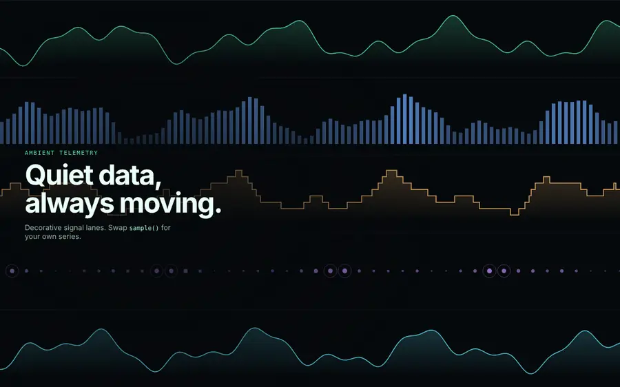 Signal field backdrop, Data & charts