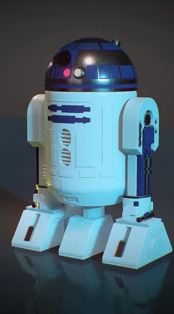 Droid, blue, Hard-surface · render