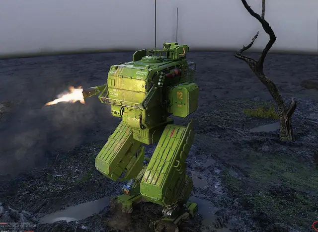 Walker in the field, Scene · render
