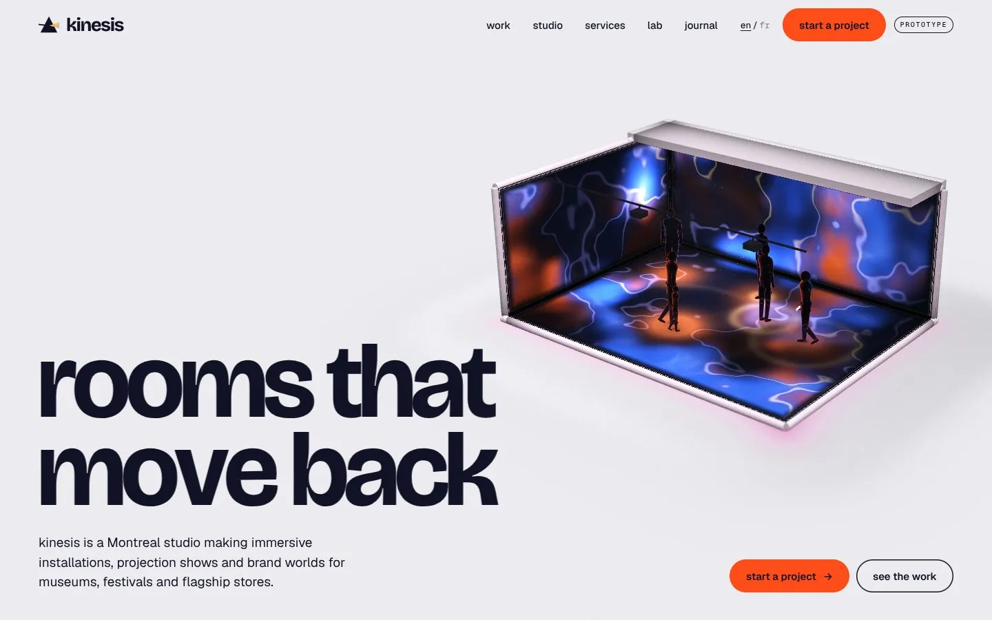 kinesis, Creative technology studio · 3D hero