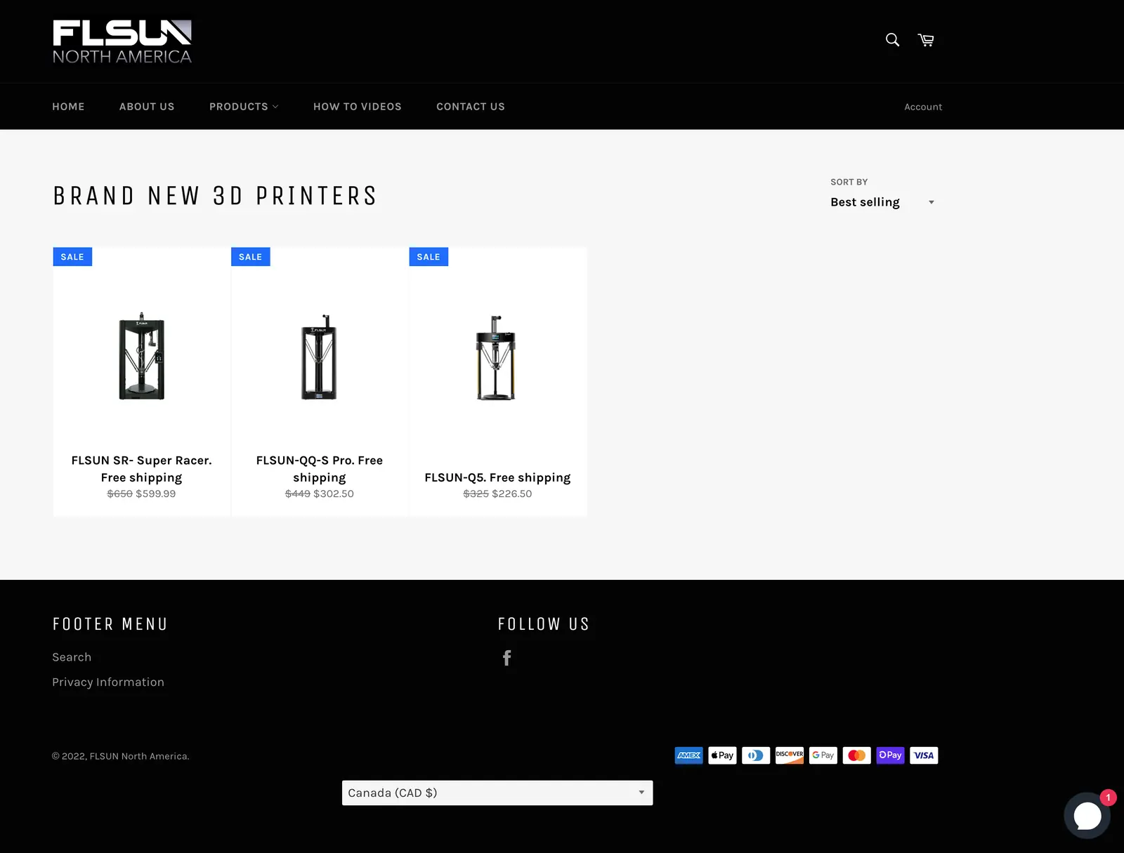 3D printer store, E-commerce