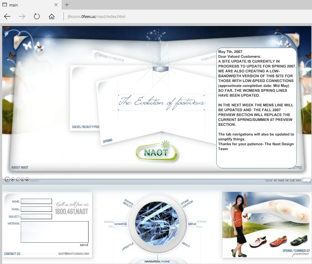 NAOT, Web design