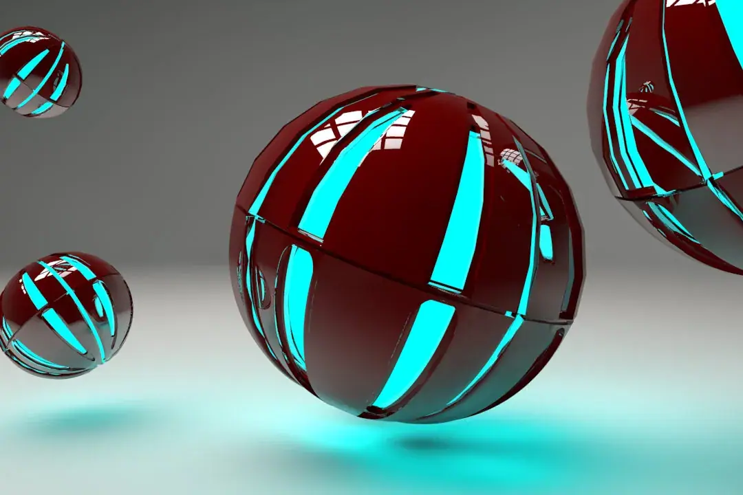 Teal sphere, 3D render