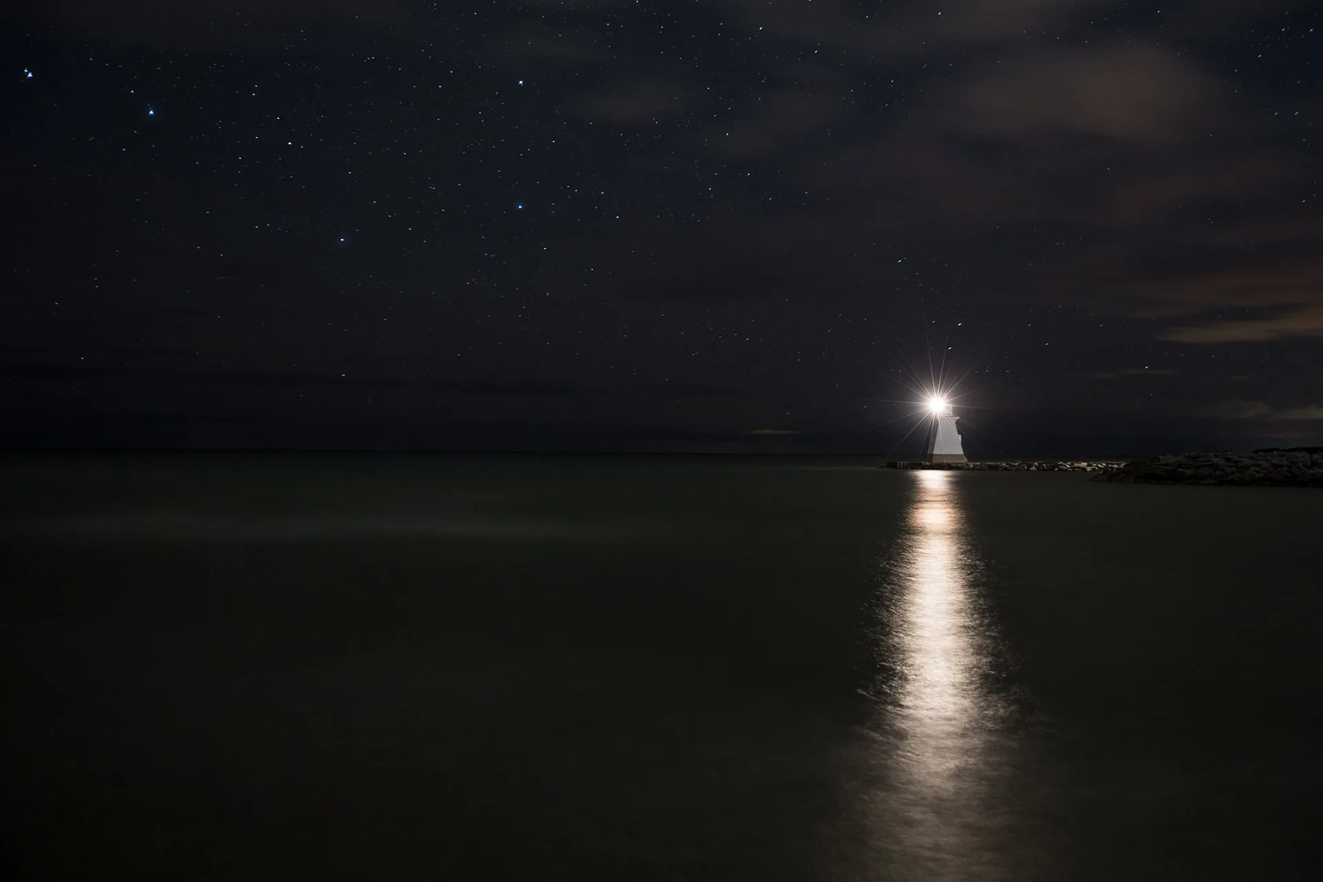 Lighthouse at night, Night